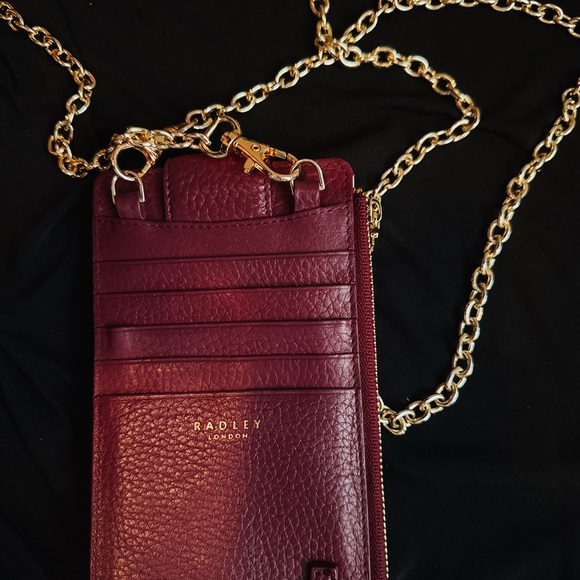 RADLEY LONDON Handbags - Radley London Deep Red Crossbody Bag with Gold Chain